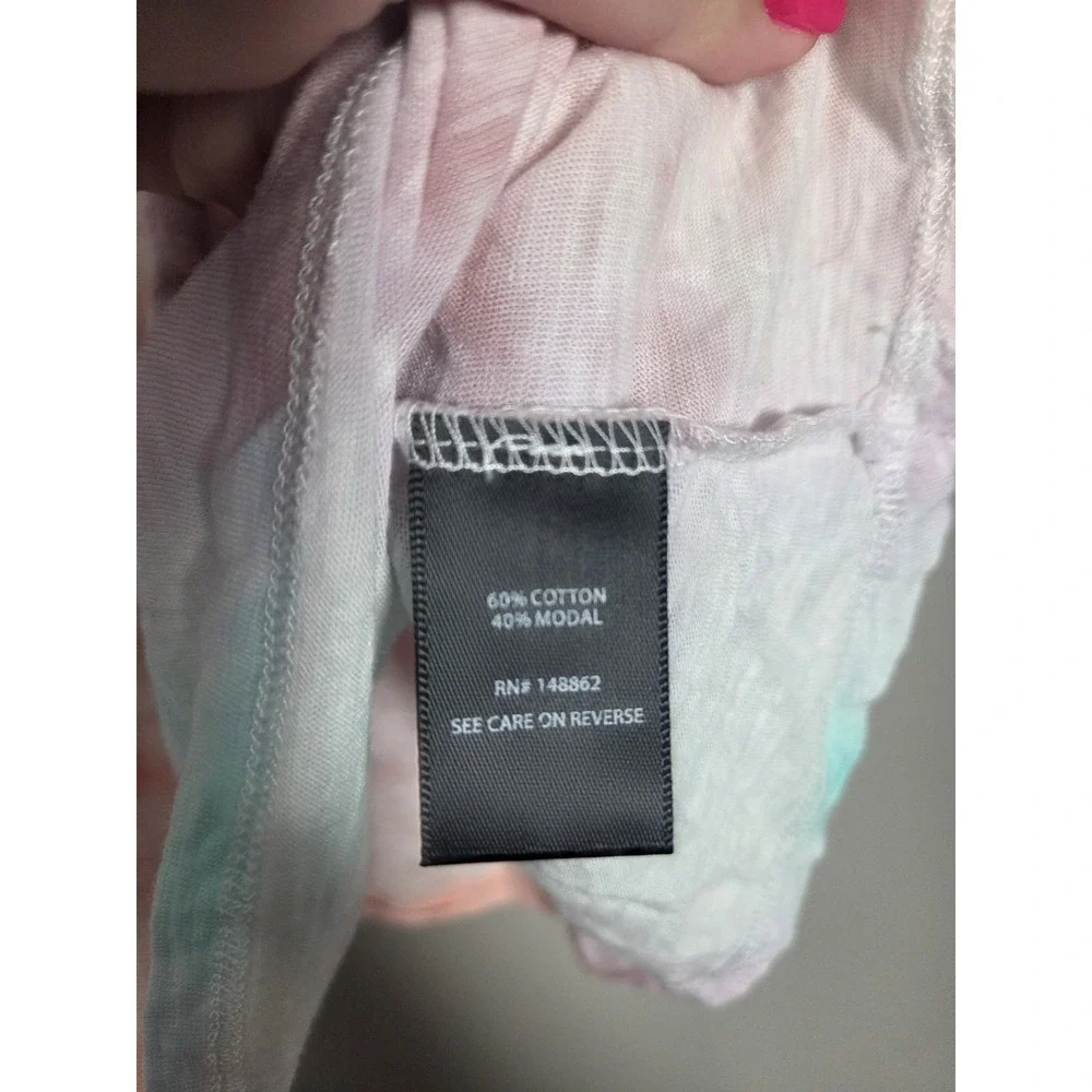 Torrid Tie Dye Cold Shoulder Babydoll Top Plus Size 3X Pastel Purple Pink Blue - Picture 4 of 5